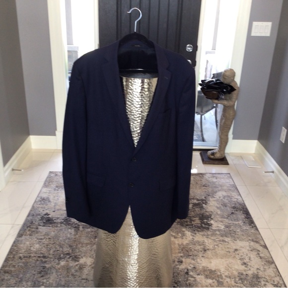 Massimo Dutti finest Italian fabric made in turkey navy blue sports jacket - Picture 15 of 17